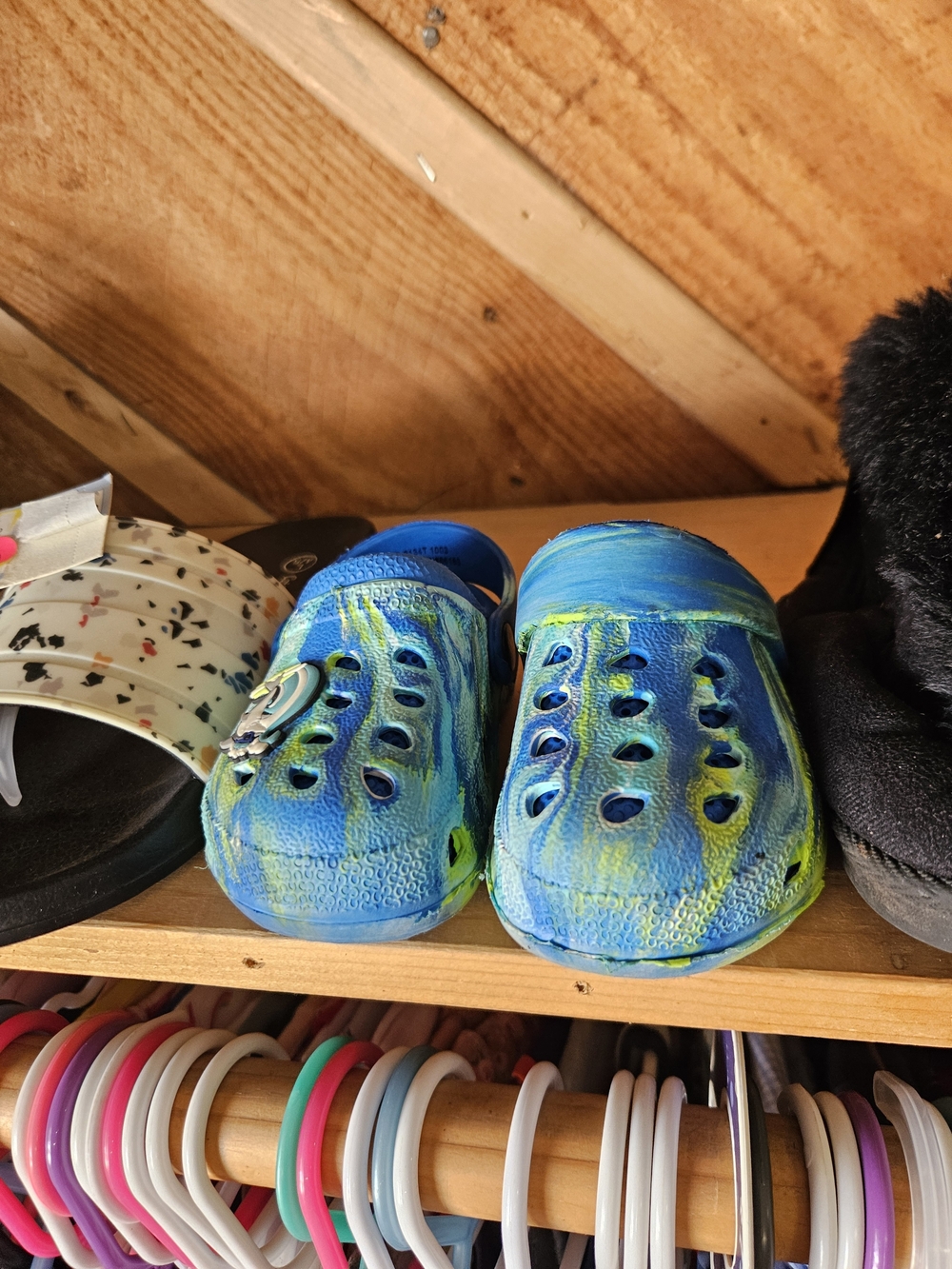 Kids Capelli of New York Blue and Green Tie-Dye Toddler Slip-On Clogs Size 5 Guc